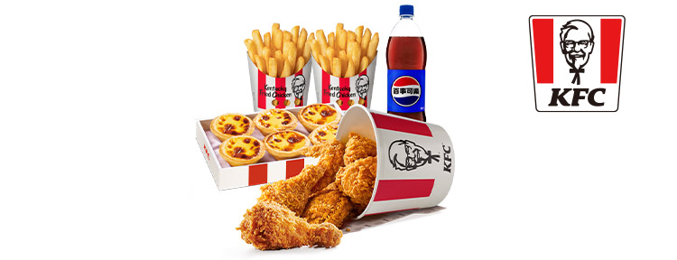 肯德基 咔啦脆雞6塊+蛋撻禮盒+香酥脆薯 全家餐 好禮即享券